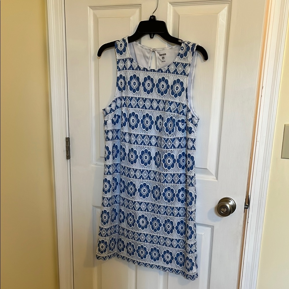 Kensie White and Blue Sleeveless Sundress
